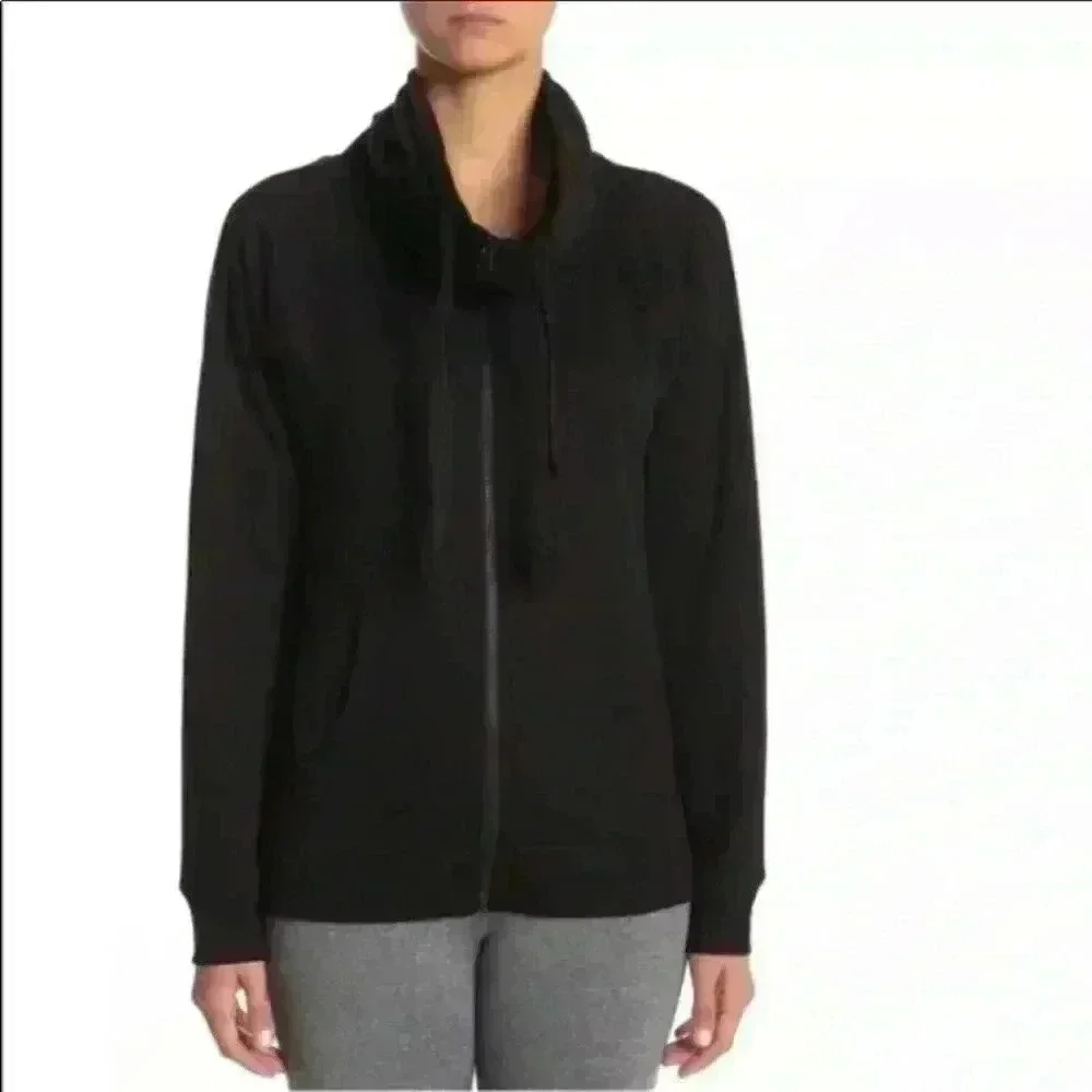Z by Zella Full Effect Women's Black‎ Zip Activewear Casual Sweater Size L